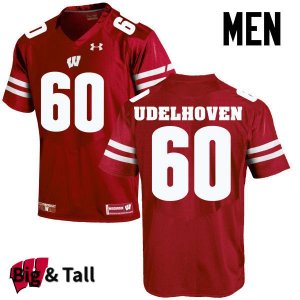 Men's Wisconsin Badgers NCAA #60 Connor Udelhoven Red Authentic Under Armour Big & Tall Stitched College Football Jersey DK31A53LM